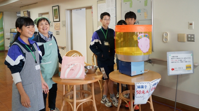 秋祭り 綿アメ販売