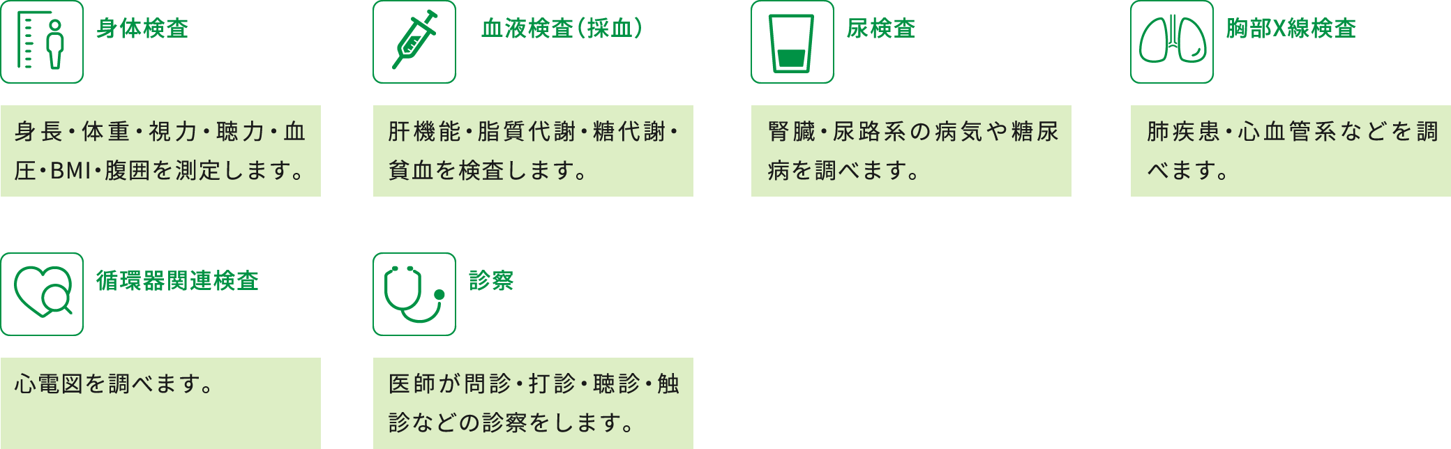 一般健康診断 検査項目