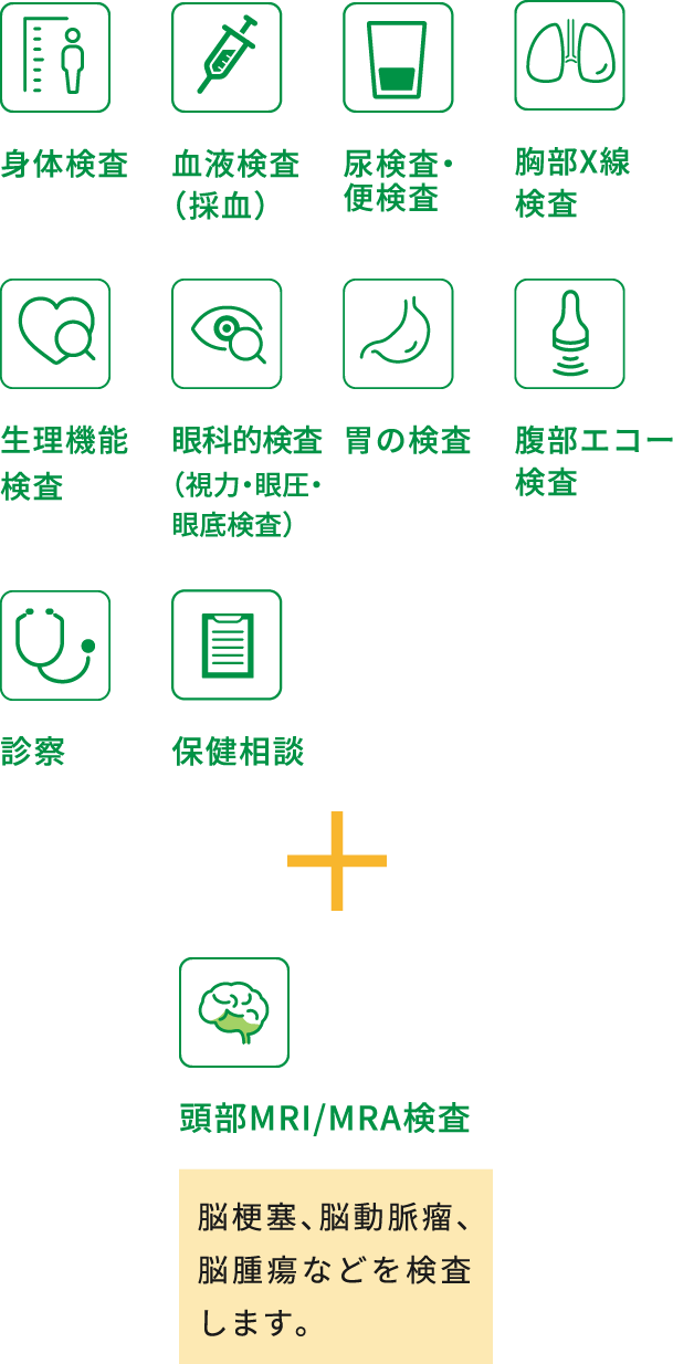 検査項目：標準項目・頭部MRI&MRA検査