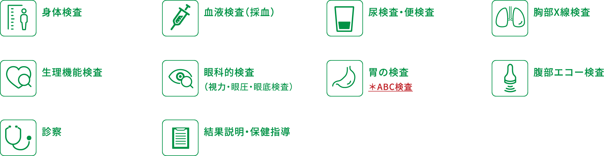 検査項目：標準項目・胃がんリスク検査（胃カメラ・バリウム検査なし）