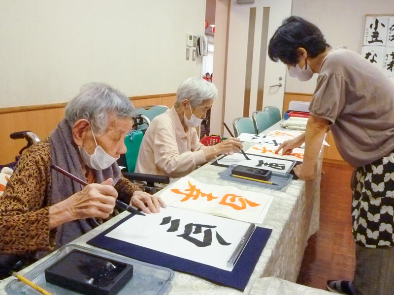 8月の書道クラブ
